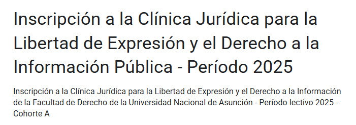 Formulario de inscipción: Clínica Jurídica AIP